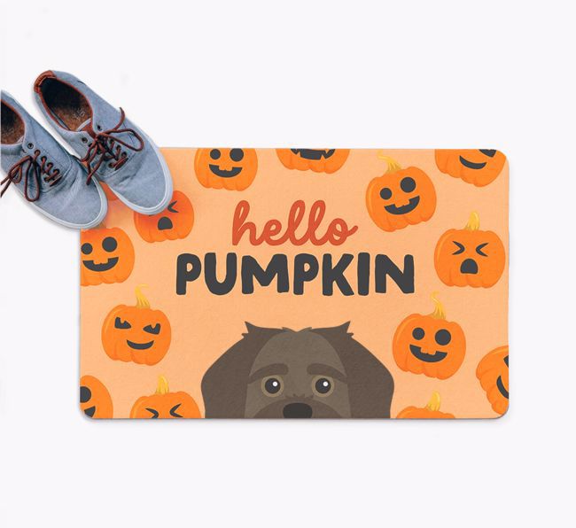 Hello Pumpkin: Personalized {breedFullName} Doormat