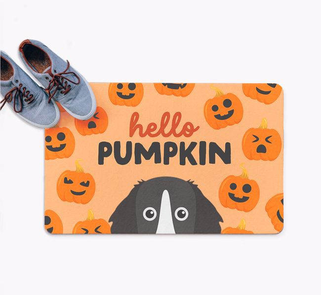 Hello Pumpkin: Personalized {breedFullName} Doormat