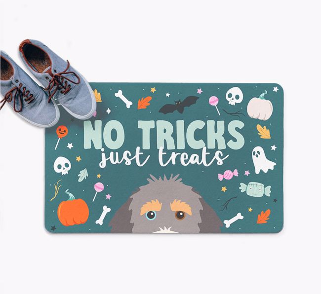 No Tricks Just Treats: Personalized {breedFullName} Doormat