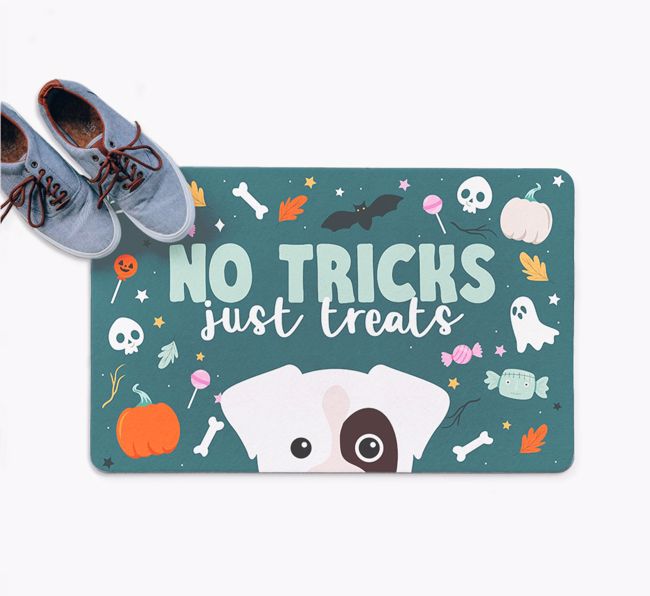 No Tricks Just Treats: Personalized {breedFullName} Doormat