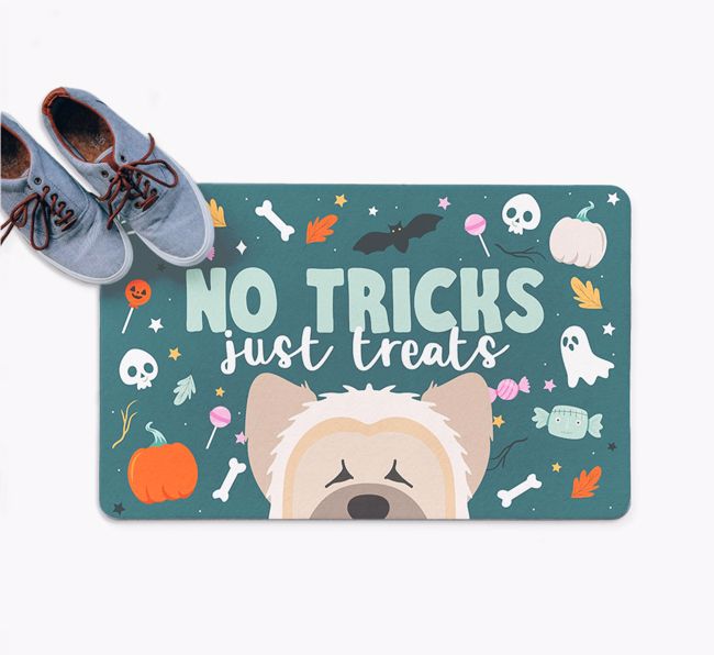 No Tricks Just Treats: Personalized {breedFullName} Doormat
