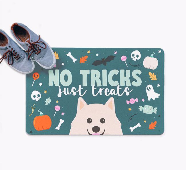 No Tricks Just Treats: Personalized {breedFullName} Doormat