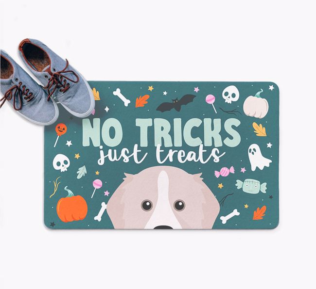 No Tricks Just Treats: Personalized {breedFullName} Doormat