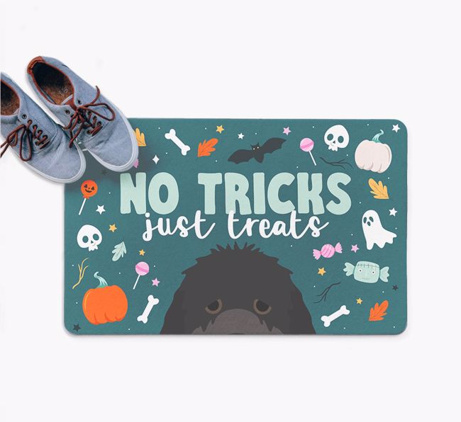 No Tricks Just Treats: Personalized {breedFullName} Doormat