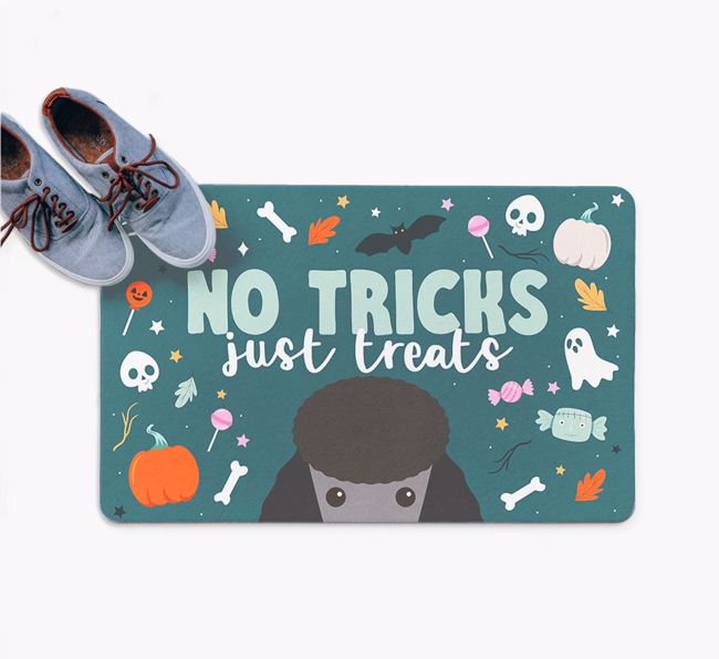 No Tricks Just Treats: Personalized {breedFullName} Doormat