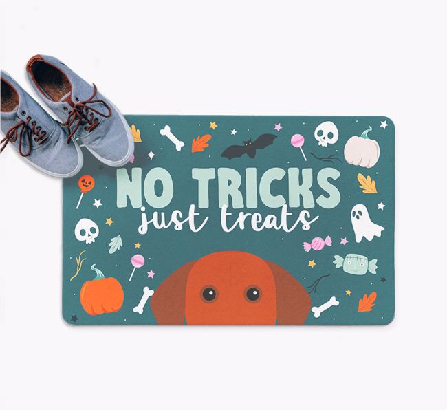 No Tricks Just Treats: Personalized {breedFullName} Doormat