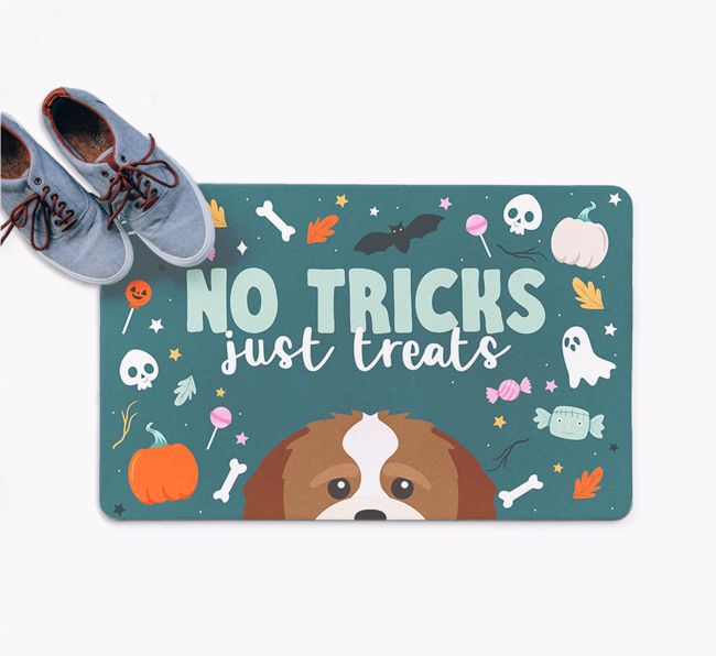 No Tricks Just Treats: Personalised {breedFullName} Doormat