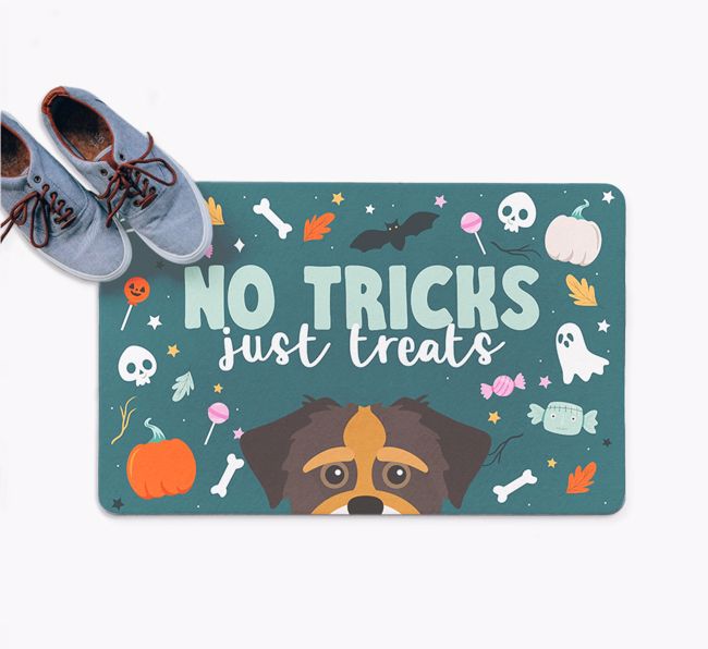 No Tricks Just Treats: Personalized {breedFullName} Doormat