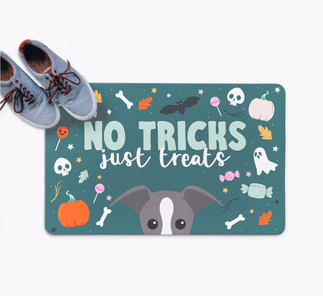 No Tricks Just Treats: Personalized {breedFullName} Doormat