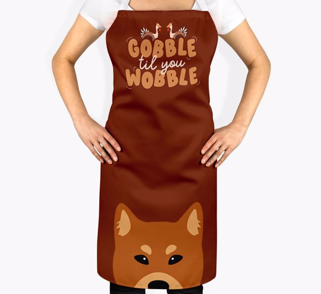 Gobble Til You Wobble: Personalized {breedFullName} Apron