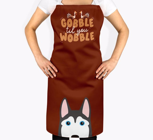 Gobble Til You Wobble: Personalized {breedFullName} Apron