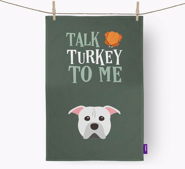 Talk Turkey To Me: Personalized {breedFullName} Dish Towel