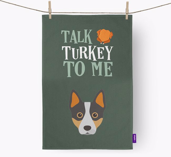 Talk Turkey To Me: Personalized {breedFullName} Dish Towel