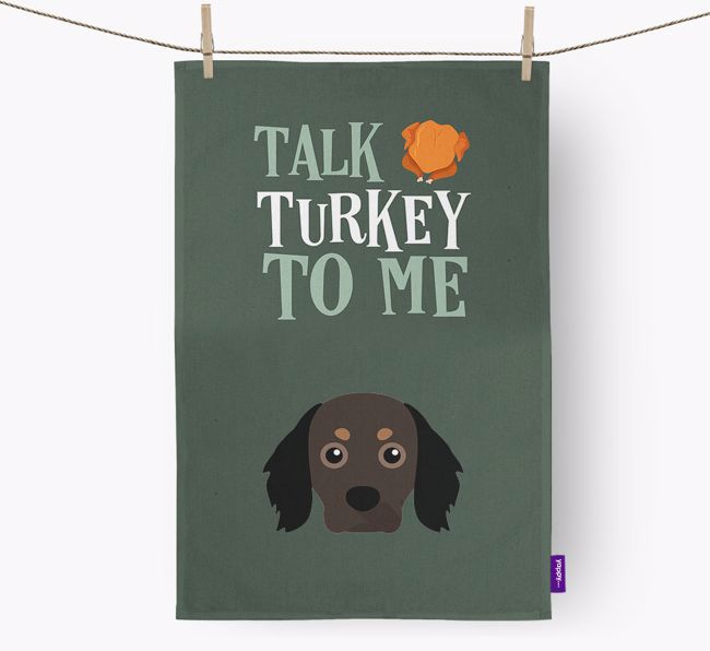 Talk Turkey To Me: Personalized {breedFullName} Dish Towel