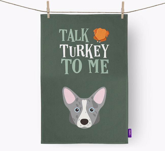 Talk Turkey To Me: Personalized {breedFullName} Dish Towel