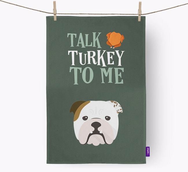 Talk Turkey To Me: Personalized {breedFullName} Dish Towel