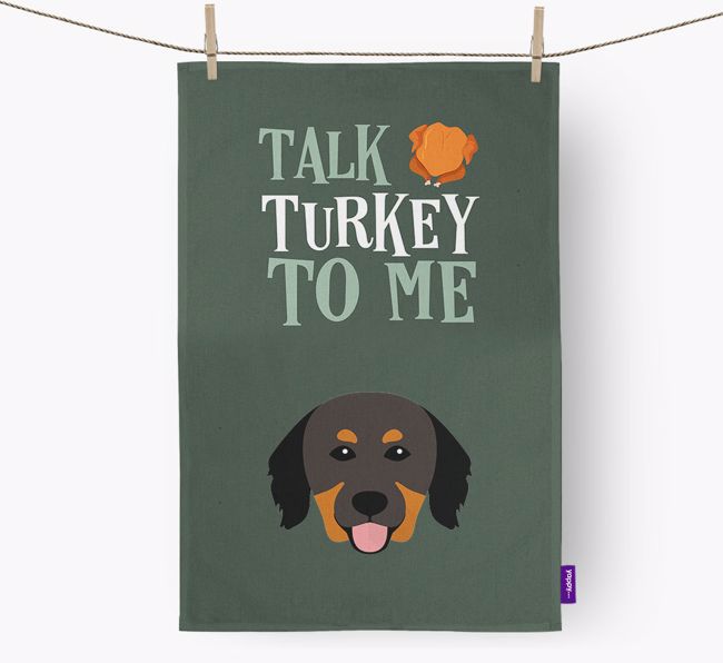 Talk Turkey To Me: Personalised {breedFullName} Tea Towel