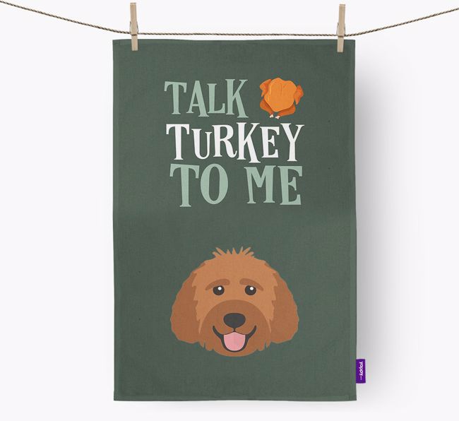 Talk Turkey To Me: Personalized {breedFullName} Dish Towel