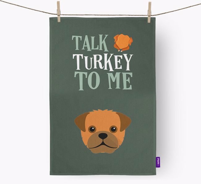 Talk Turkey To Me: Personalized {breedFullName} Dish Towel