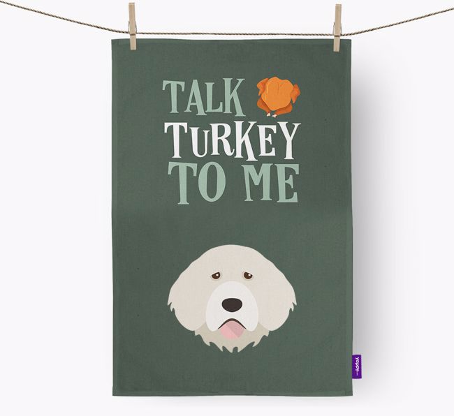 Talk Turkey To Me: Personalized {breedFullName} Dish Towel