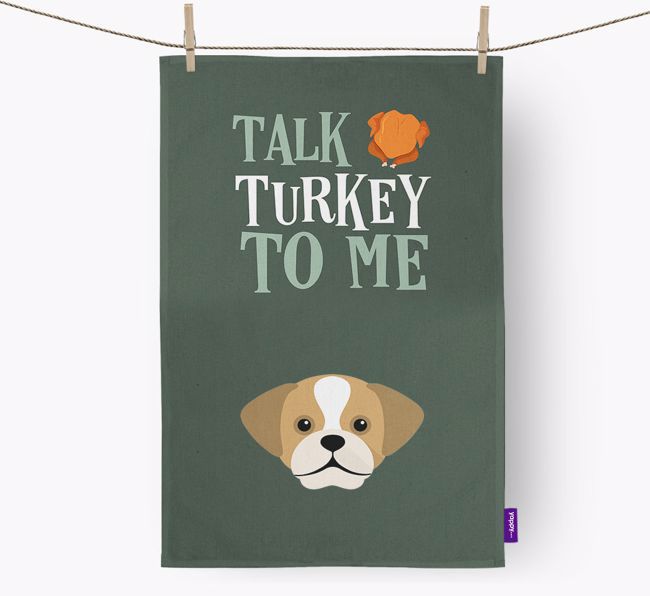 Talk Turkey To Me: Personalized {breedFullName} Dish Towel