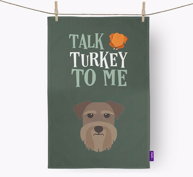 Talk Turkey To Me: Personalized {breedFullName} Dish Towel