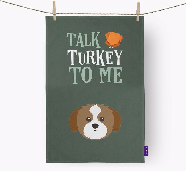 Talk Turkey To Me: Personalized {breedFullName} Dish Towel