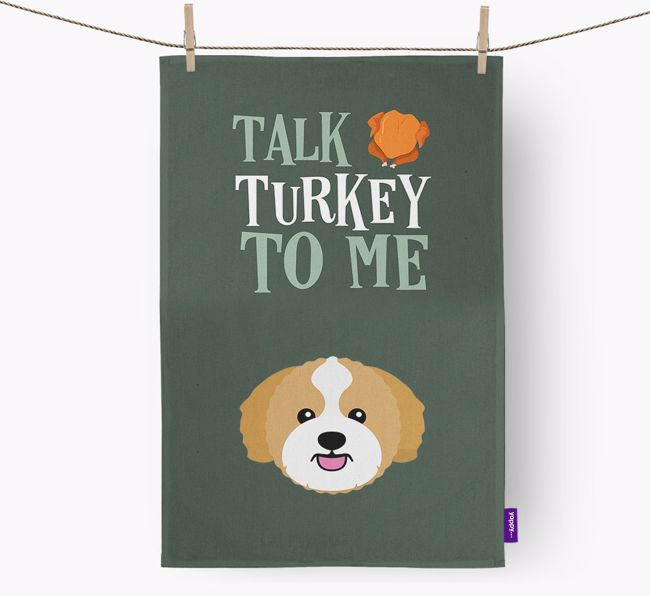 Talk Turkey To Me: Personalized {breedFullName} Dish Towel