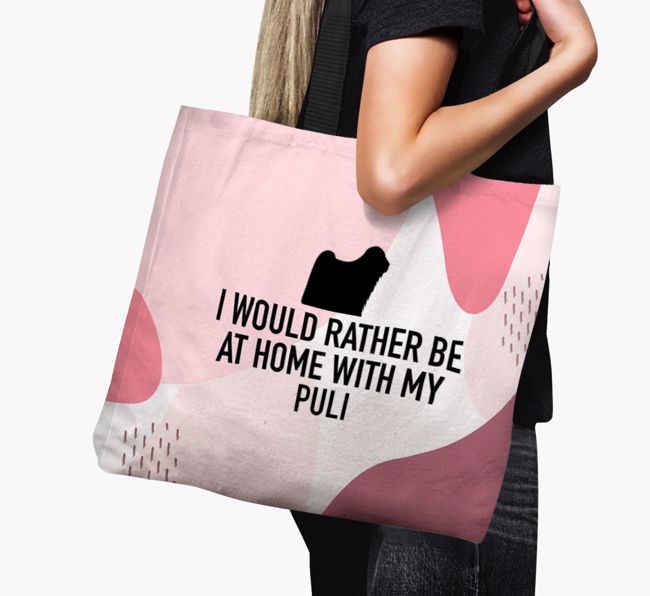 I'd Rather Be at Home With My {breedCommonName}: Personalised Canvas Bag