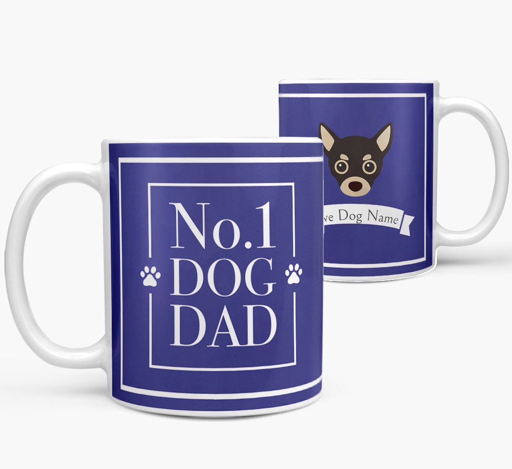 ''Personalized 'No.1 Dad' Mug from your {breedFullName} both views