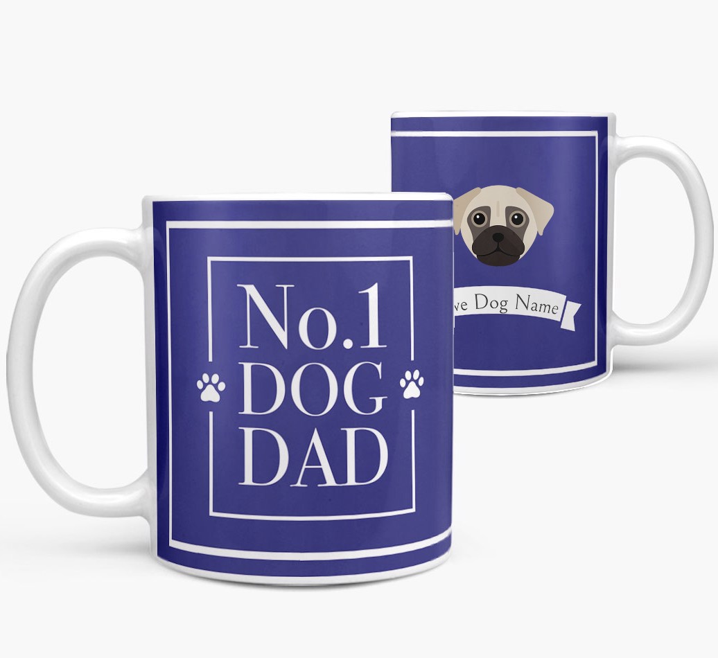 ''Personalized 'No.1 Dad' Mug from your {breedFullName} both views