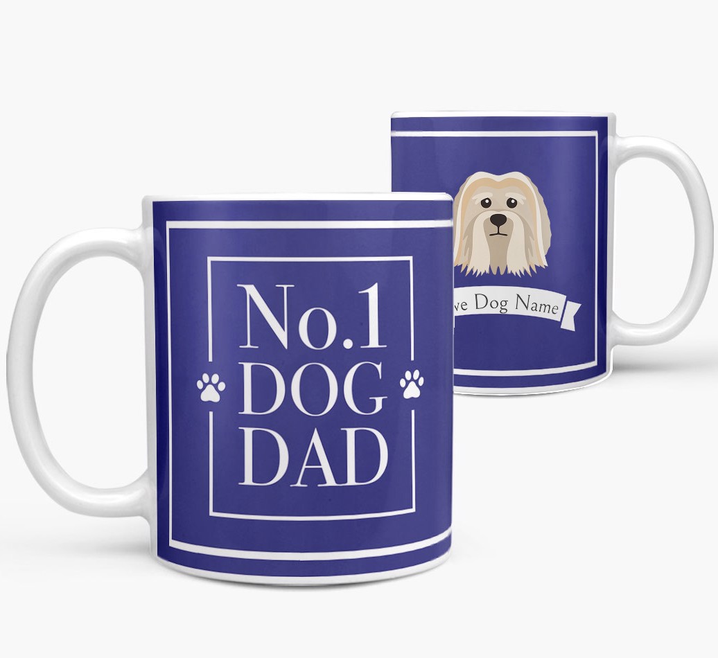 ''Personalized 'No.1 Dad' Mug from your {breedFullName} both views