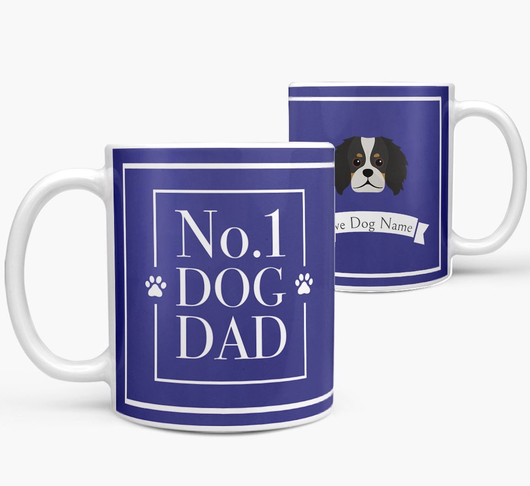 ''Personalized 'No.1 Dad' Mug from your {breedFullName} both views