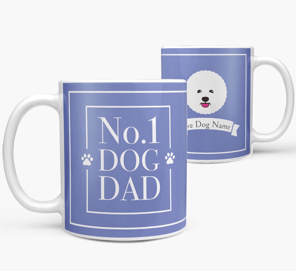 'Personalised 'No.1 Dad' Mug from your {breedFullName} both views