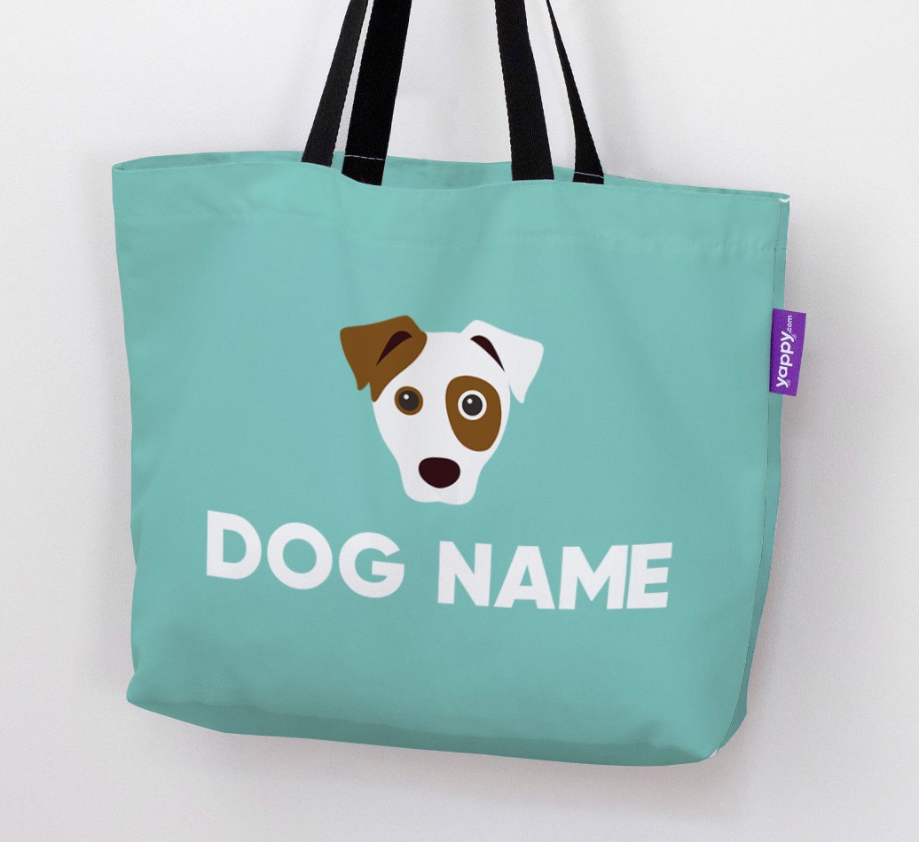 Woman holding '{breedFullName} Icon & Name' - Personalized Canvas Bag