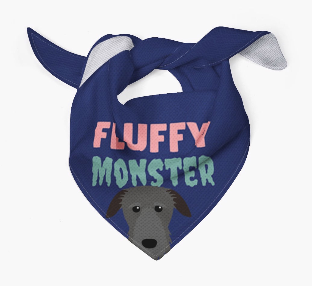 'Fluffy Monster' - Personalised {breedFullName} Bandana - Tied