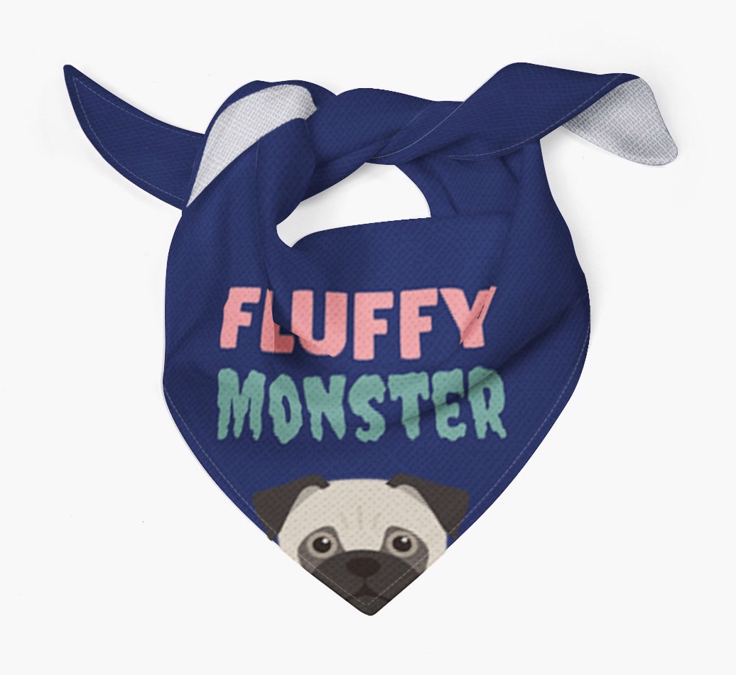 'Fluffy Monster' - Personalised {breedFullName} Bandana - Tied