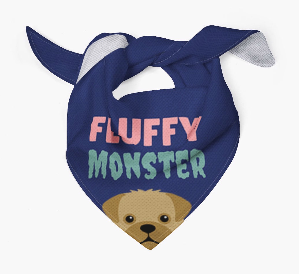 'Fluffy Monster' - Personalized {breedFullName} Bandana - Tied