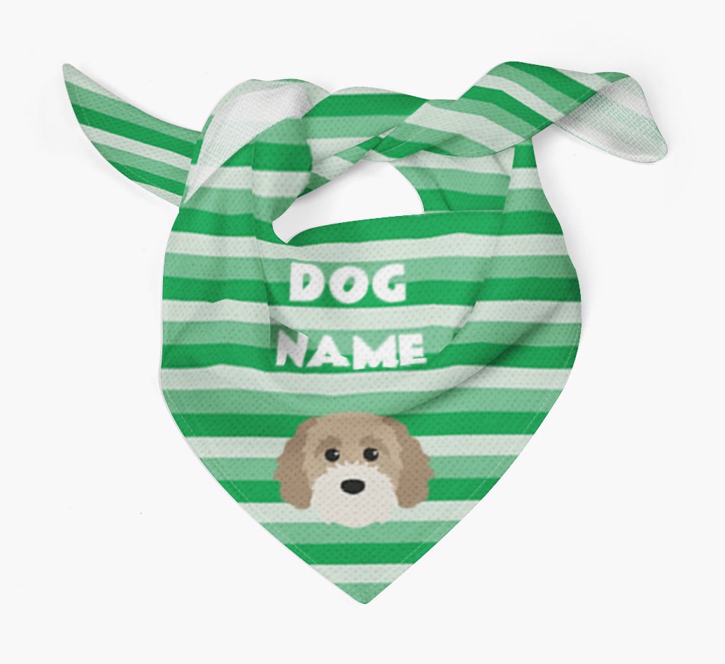 'Stripes' - Personalized {breedFullName} Bandana - Tied