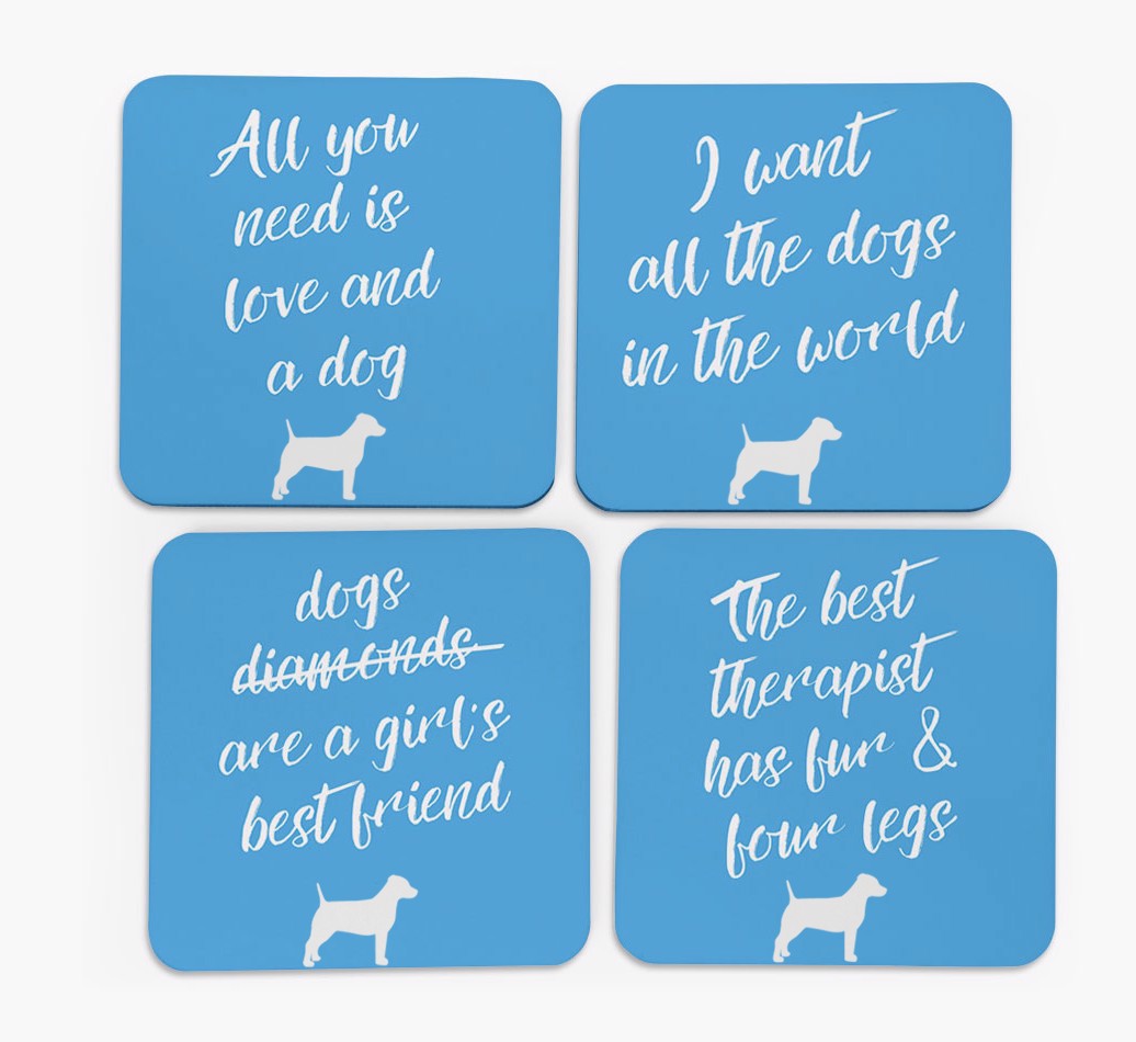 Quote Coasters with {breedFullName} Silhouettes in Set of 4