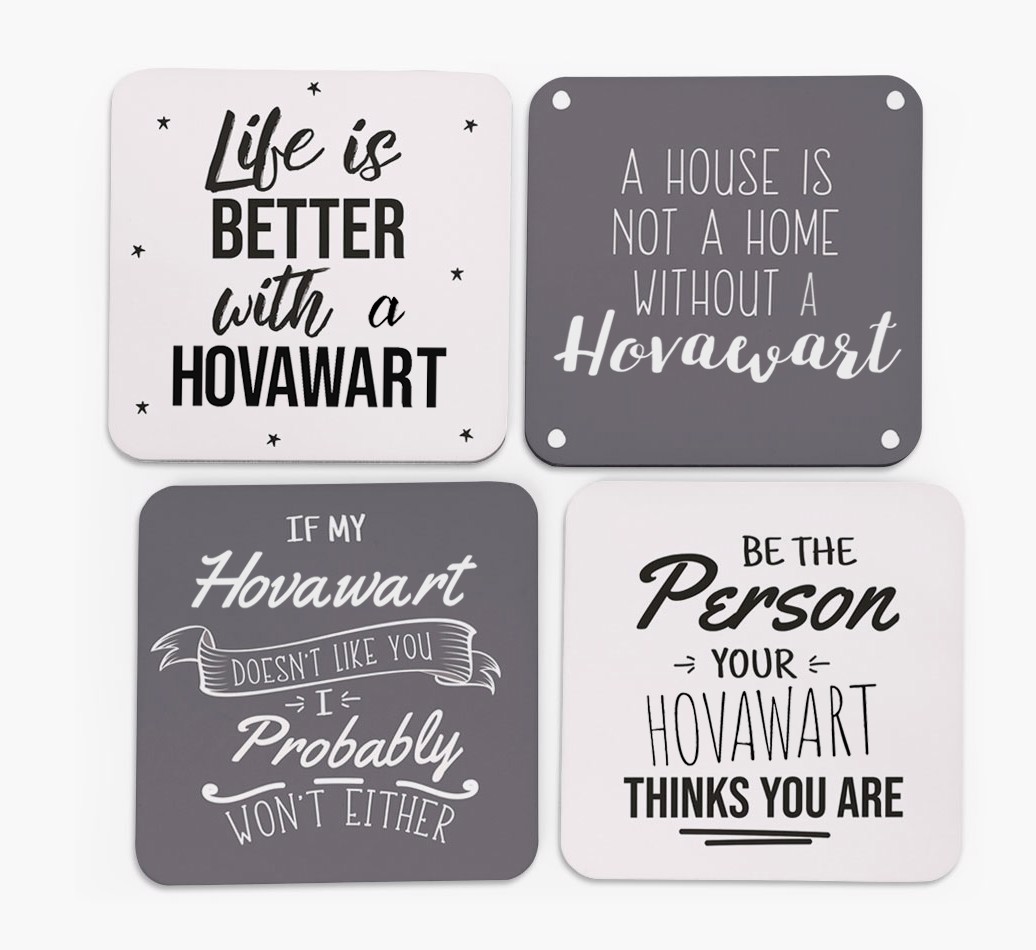 {breedFullName} Quote Coasters - Set of 4 - front of coasters