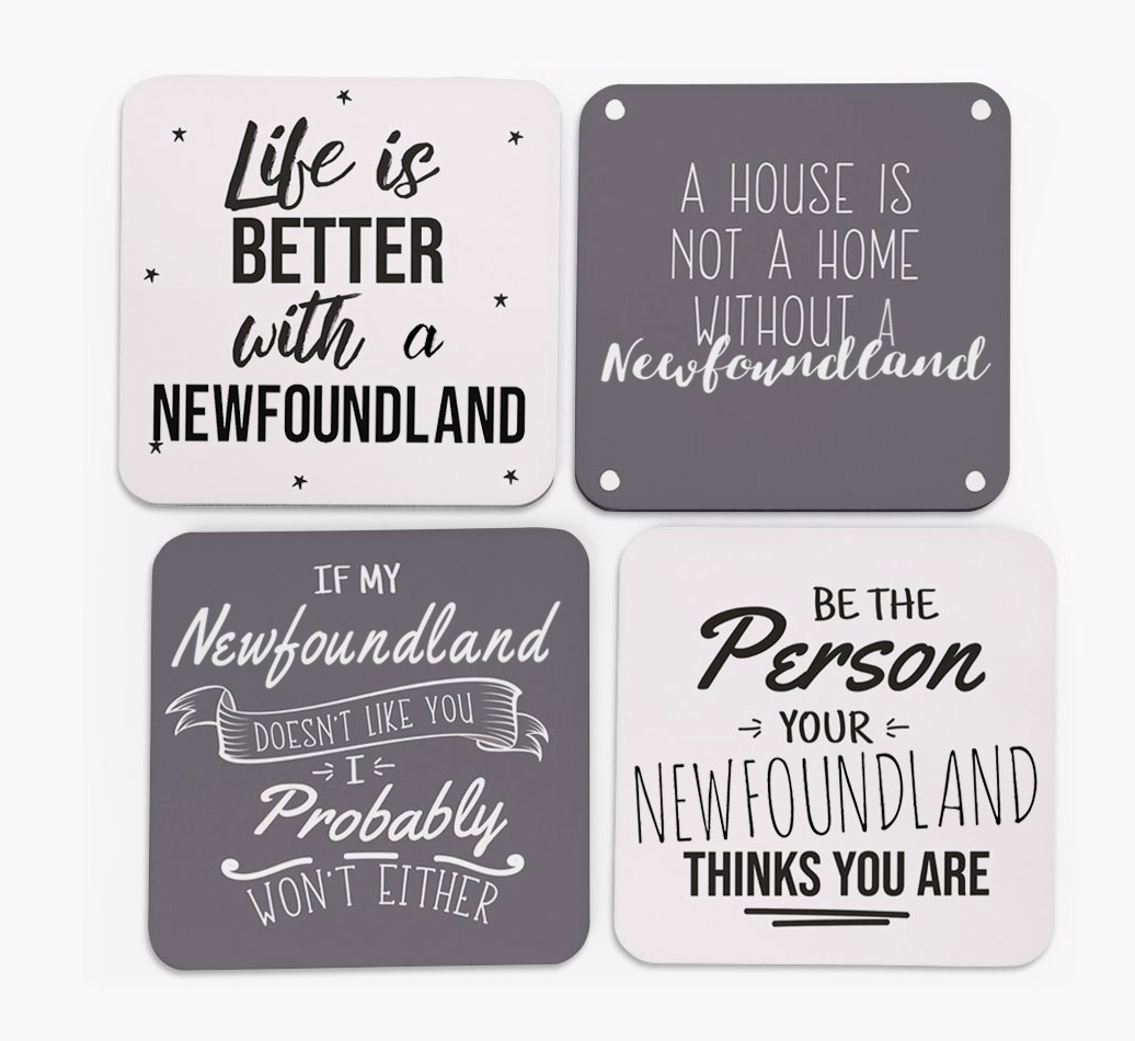 {breedFullName} Quote Coasters - Set of 4 - front of coasters