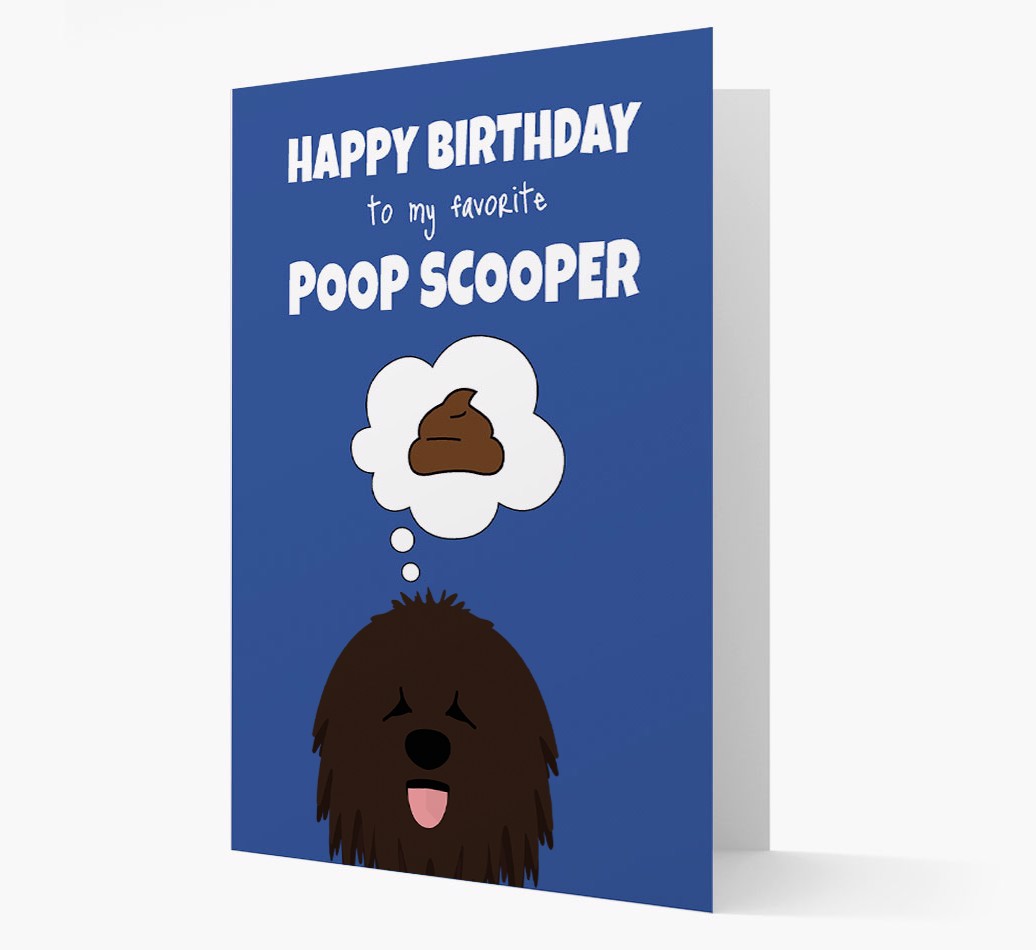 'Poop Scooper' - Personalized {breedFullName} Card Front