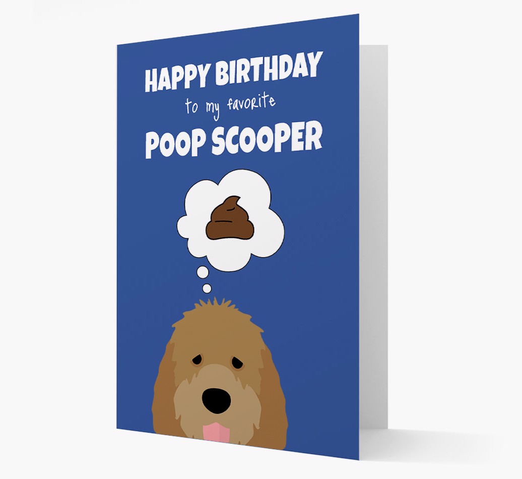 'Poop Scooper' - Personalized {breedFullName} Card Front