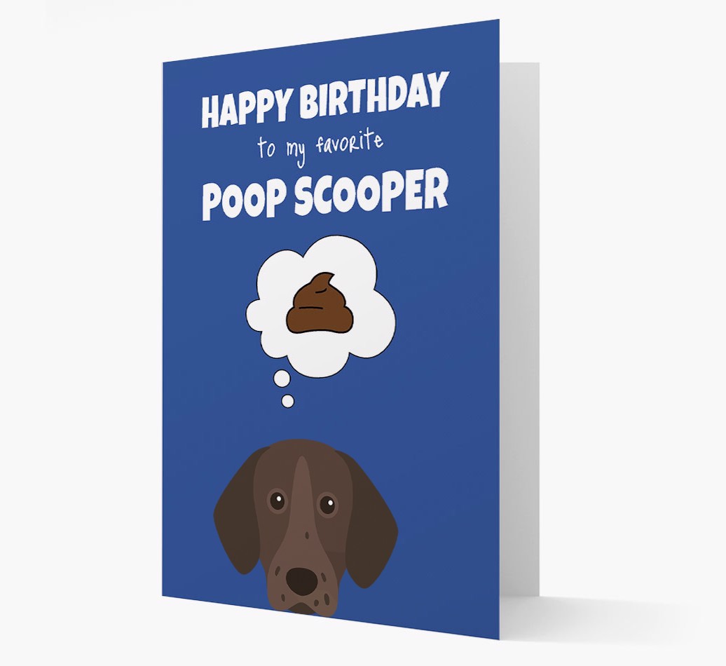 'Poop Scooper' - Personalized {breedFullName} Card Front