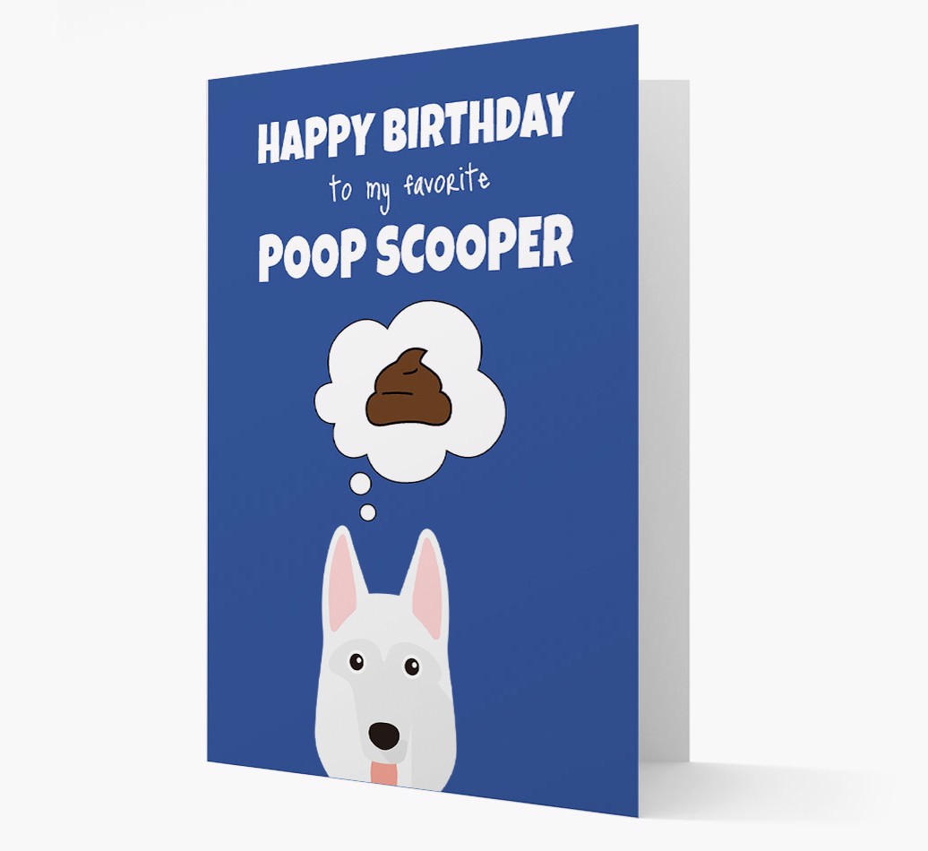 'Poop Scooper' - Personalized {breedFullName} Card Front