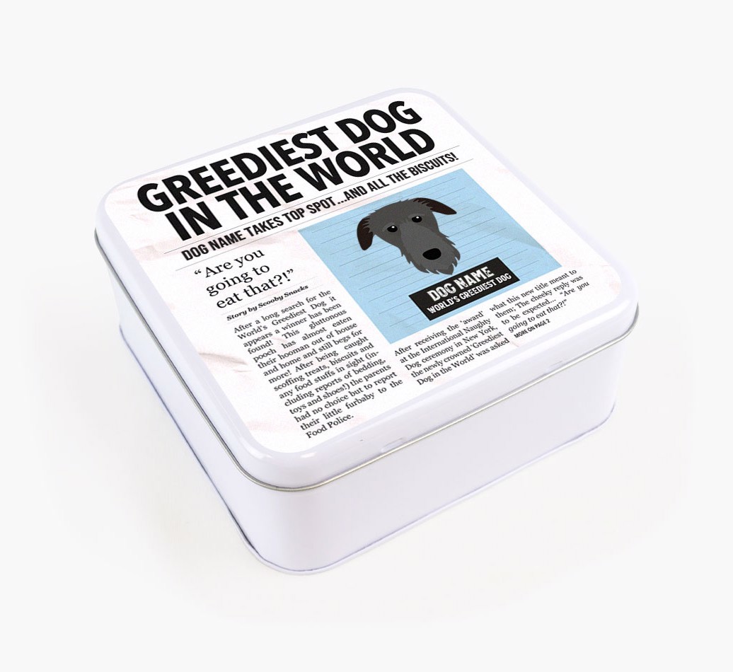 'Greediest Dog' - Personalised Treat Tin for Your {breedFullName}