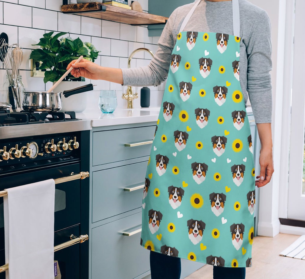 Sunflower Pattern: Personalized {breedFullName} Apron