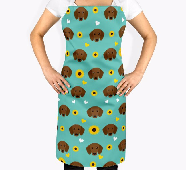 Sunflower Pattern Apron with {breedFullName} Icons