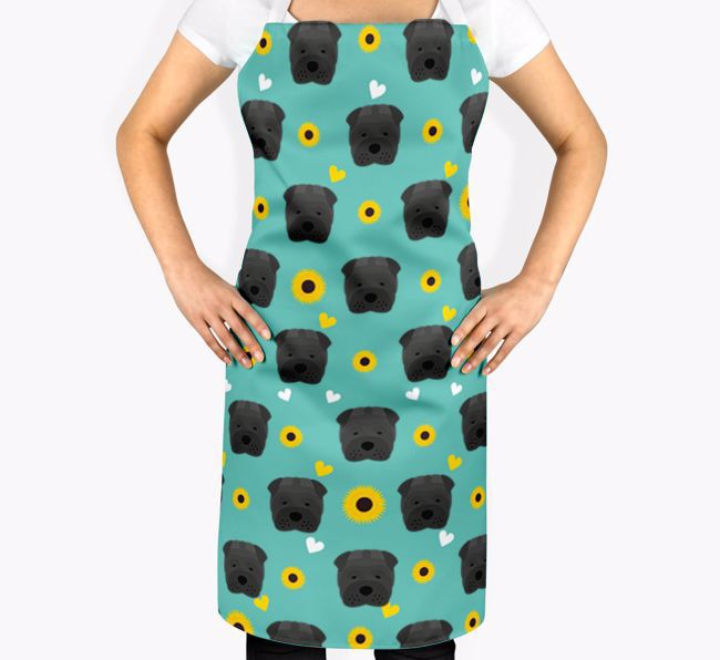 Sunflower Pattern: Personalised {breedFullName} Apron